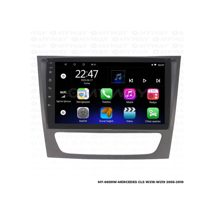 Myway Mercedes Cls W218-W219 Android 12 Kablosuz Carplay Navigasyon Multimedya Ekran Teyp - MY-0609W-MERCEDES Cls W218-W219